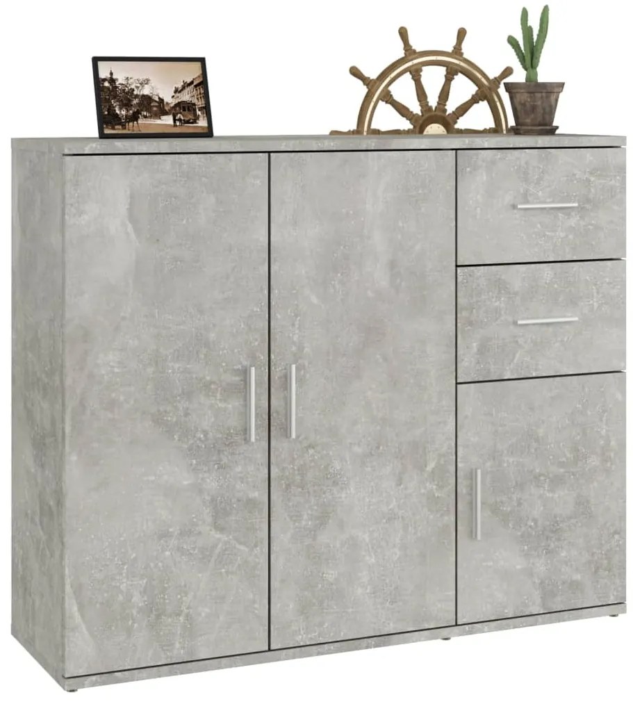 vidaXL Ντουλάπι Γκρι Σκυροδέματος 91x29,5x75 εκ. Επεξεργασμένο Ξύλο