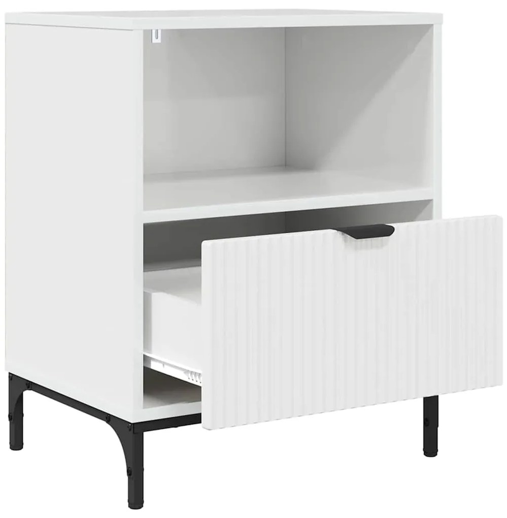 vidaXL Κομοδίνα με συρτάρι 2 pcs Γυαλιστερό λευκό 49 x 36 x 61 εκ