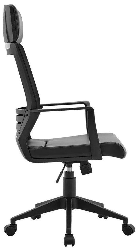 BF2500 Πολυθρόνα Γραφείου Διευθυντή Mesh Μαύρο - Pu Μαύρο 58x62x116/126cm