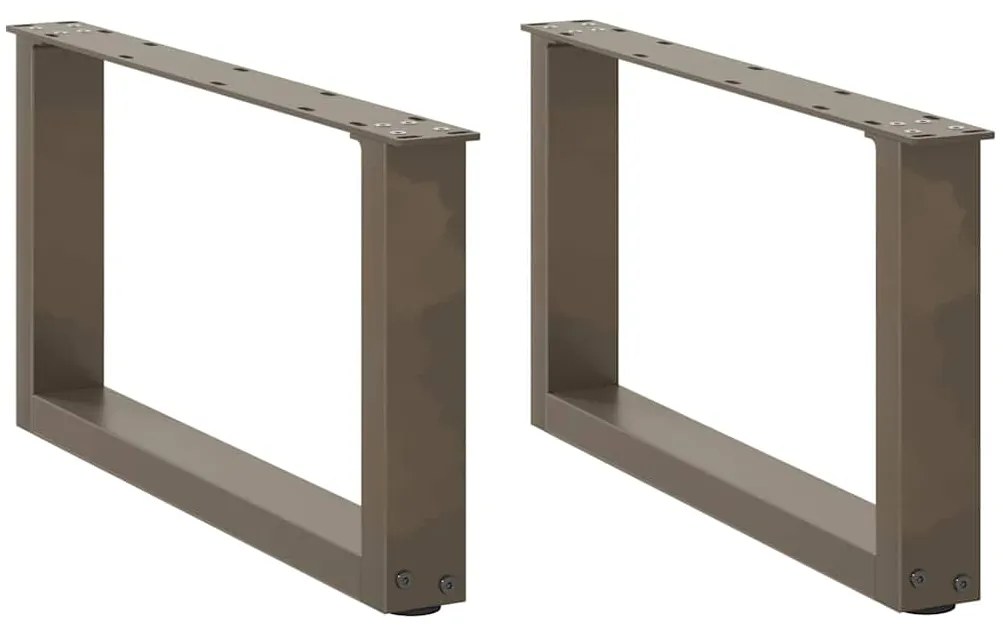 Πόδια Τραπεζιού Σαλονιού σε Σχήμα U 2 τεμ. από Φυσικό Ατσάλι 60x(30-31) εκ. Ατσάλι