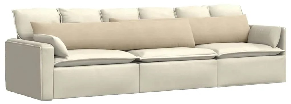 vidaXL Μαξιλάρι Καναπέ 2 pcs Κρεμ 200 x 40 εκ. ύφασμα