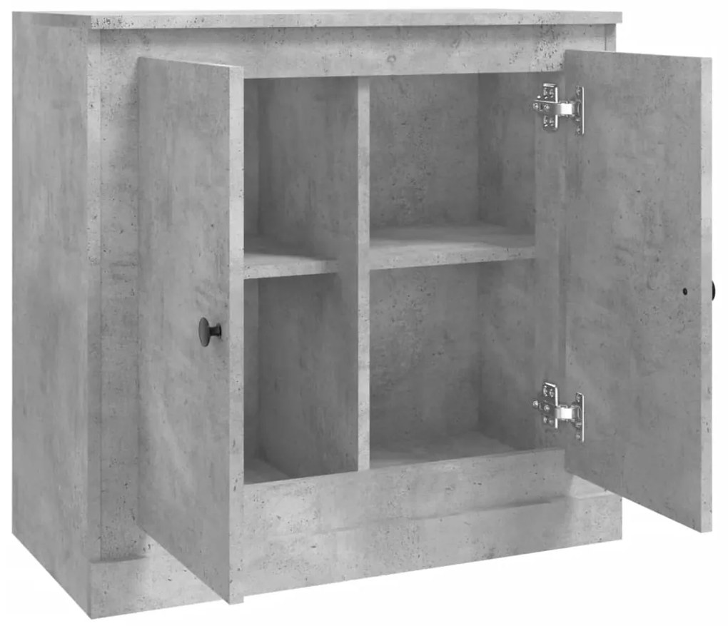 vidaXL Μπουφές Γκρι Σκυροδέματος 70x35,5x67,5 εκ. Επεξεργασμένο Ξύλο