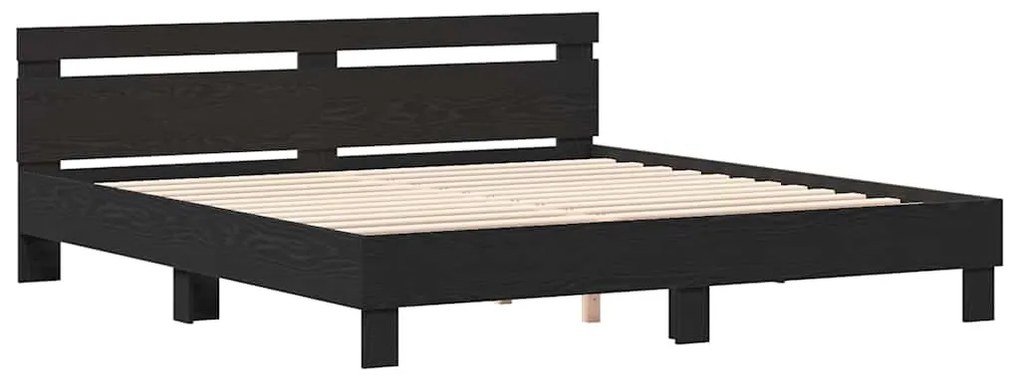 vidaXL Πλαίσιο Κρεβατιού Μαύρη Οξυά 180 x 200 cm Επεξεργασμένο ξύλο