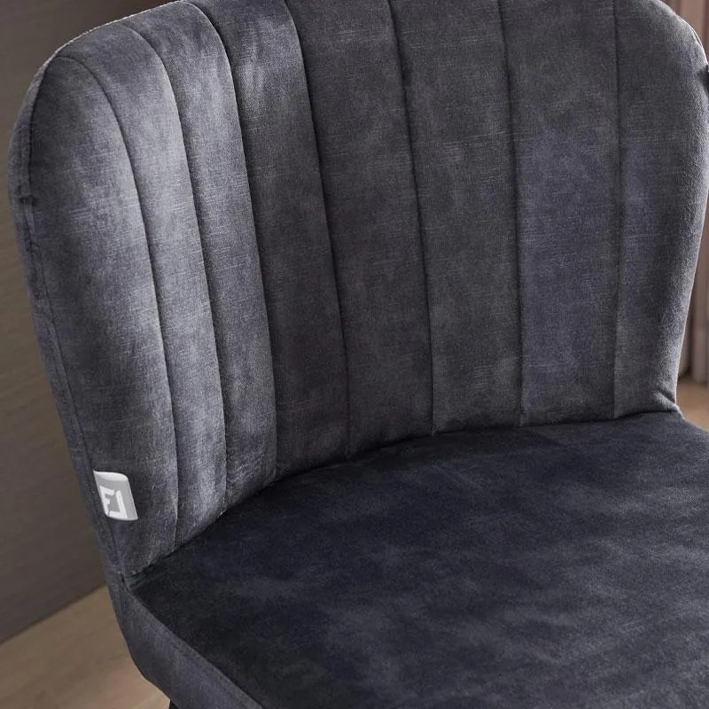 Σκαμπό Μπάρ FL2036 Fylliana Γκρί - Μαύρο 51x54x94 εκ. 2αδα