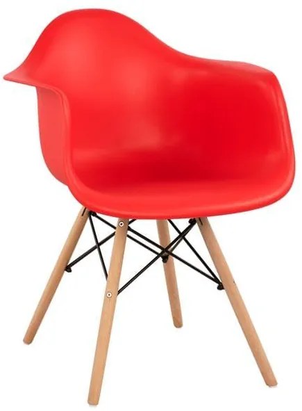 Πολυθρόνα Red Mirto HM005.08 Σετ 4τμχ Wood, Polypropylene