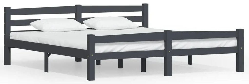 vidaXL Πλαίσιο Κρεβατιού Σκούρο Γκρι 180 x 200 εκ. Μασίφ Ξύλο Πεύκου