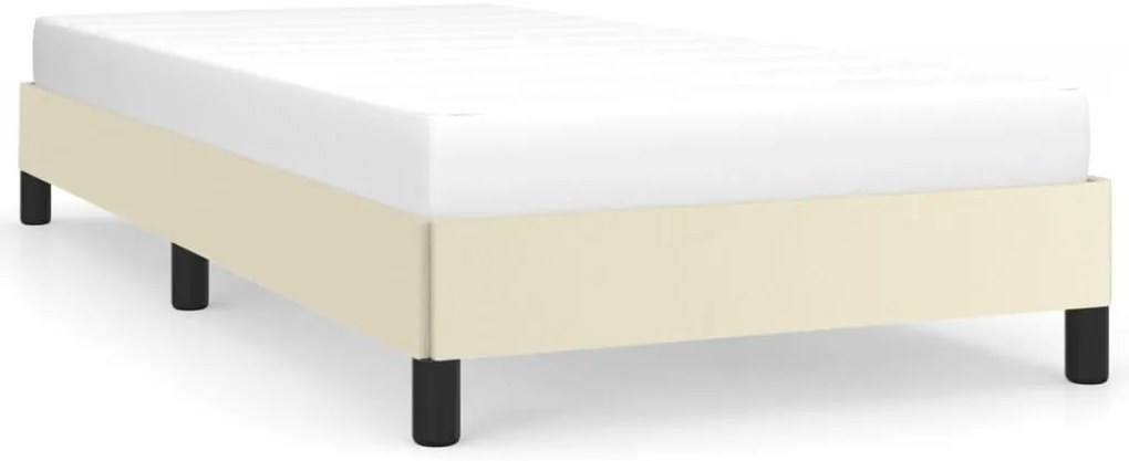 vidaXL Πλαίσιο Κρεβατιού Κρεμ 90x200 εκ. από Συνθετικό Δέρμα