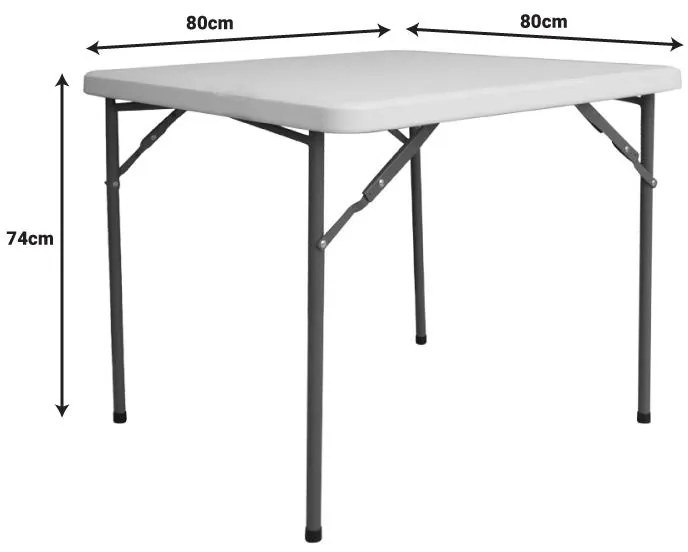 Τραπέζι Catering Comfort Πτυσσόμενο Λευκό 80x80x74εκ. 80x80x74 εκ.