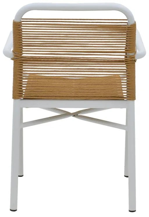 Καρέκλα - Πολυθρόνα αλουμινίου Clutch στοιβαζόμενη λευκός σκελετός-φυσικό rattan 55x56x80 εκ. 55x59x80 εκ.