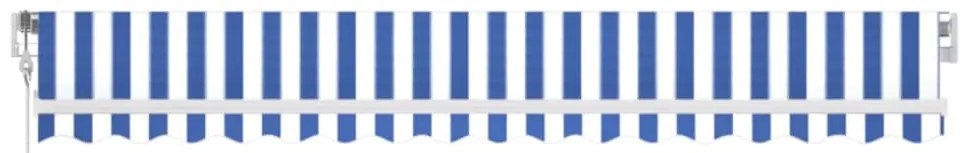 vidaXL Τέντα Αυτόματη με LED & Αισθ. Ανέμου Μπλε / Λευκό 400 x 350 εκ.