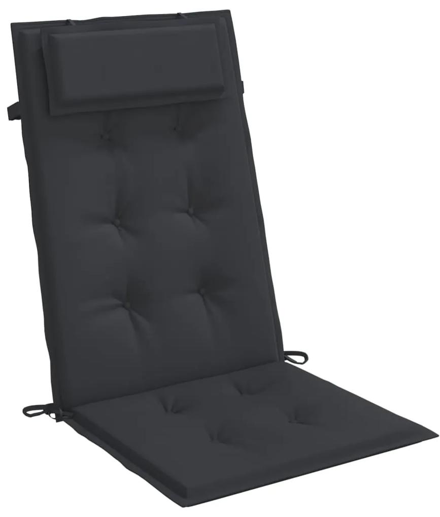 vidaXL Μαξιλάρια Καρέκλας με Πλάτη 6 τεμ. Μαύρα από Ύφασμα Oxford