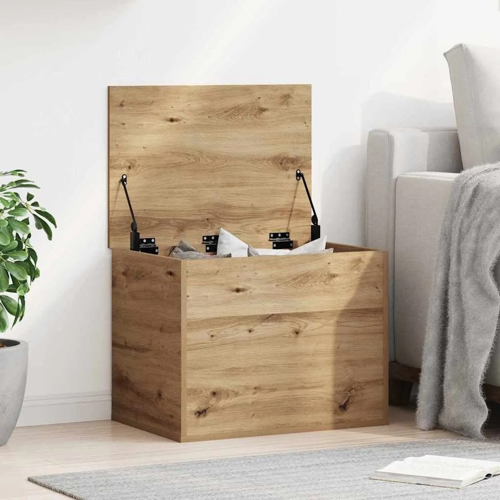 vidaXL Κουτί Αποθήκευσης με Καπάκι σε Στυλ Artisan Oak 60x42x46 εκ Επεξεργασμένο Ξύλο