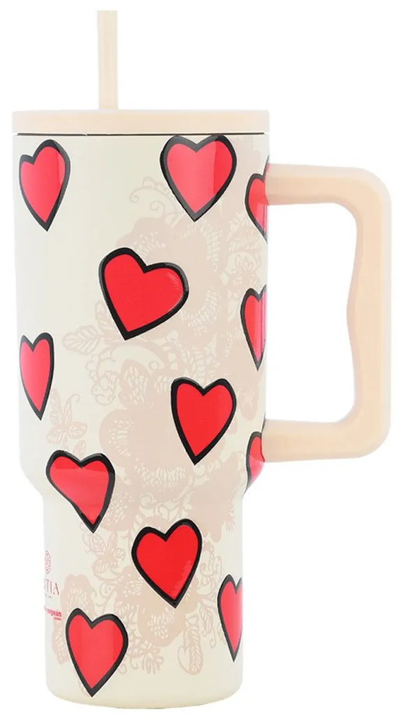 ESTIA ΘΕΡΜΟΣ STRAW TUMBLER XL SAVE THE AEGEAN 900ml TENDER LACE 01-32074