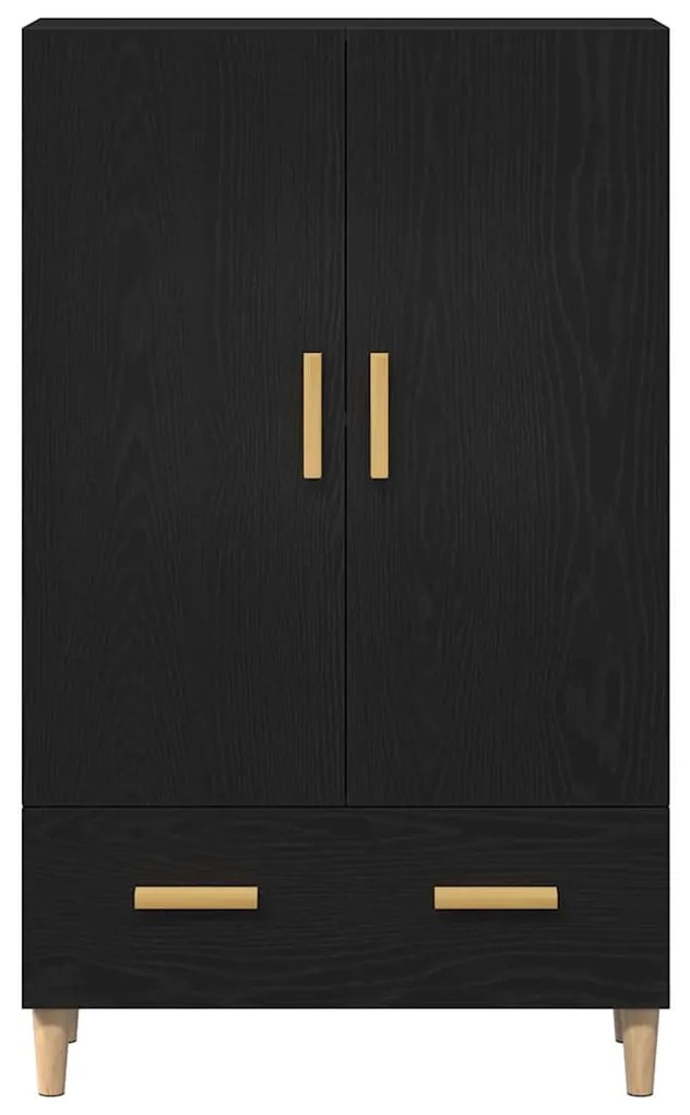 vidaXL Highboard με συρτάρι Μαύρο 70 x 31 x 115 εκ Επεξεργασμένο ξύλο