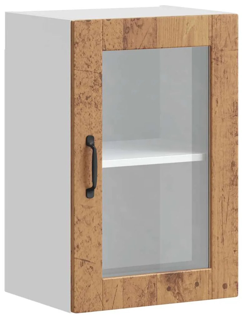 vidaXL Ντουλάπι τοίχου κουζίνας με γυάλινη πόρτα Porto Παλιό ξύλο