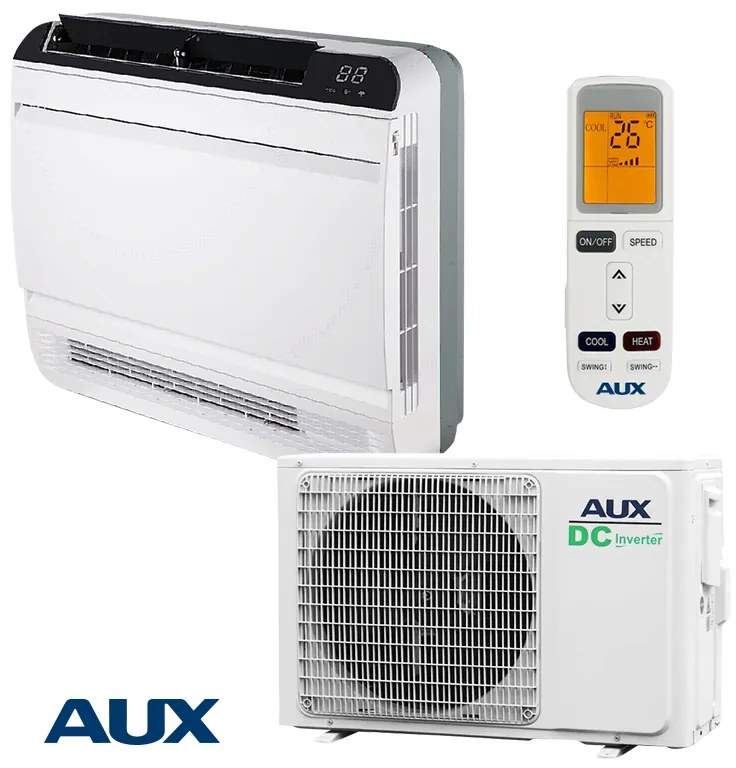 Κλιματιστικό Inverter AUX AMCO-H18/4R3A + AM2-H18/4DR3S, 18000 BTU, 38 m2, A++, Μονάδα δαπέδου, R-32, Λευκό