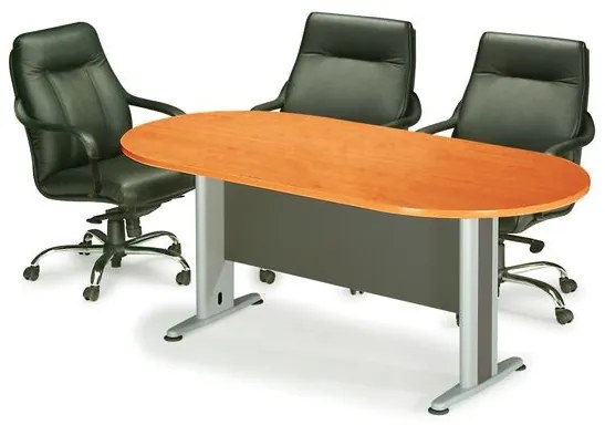 WOODWELL ΕΟ146,1ΣΥΝΕΔΡΙΟΥ Τραπέζι Οβάλ Απόχρωση Dark Grey - Cherry 180x90x75cm ΕΟ146,1