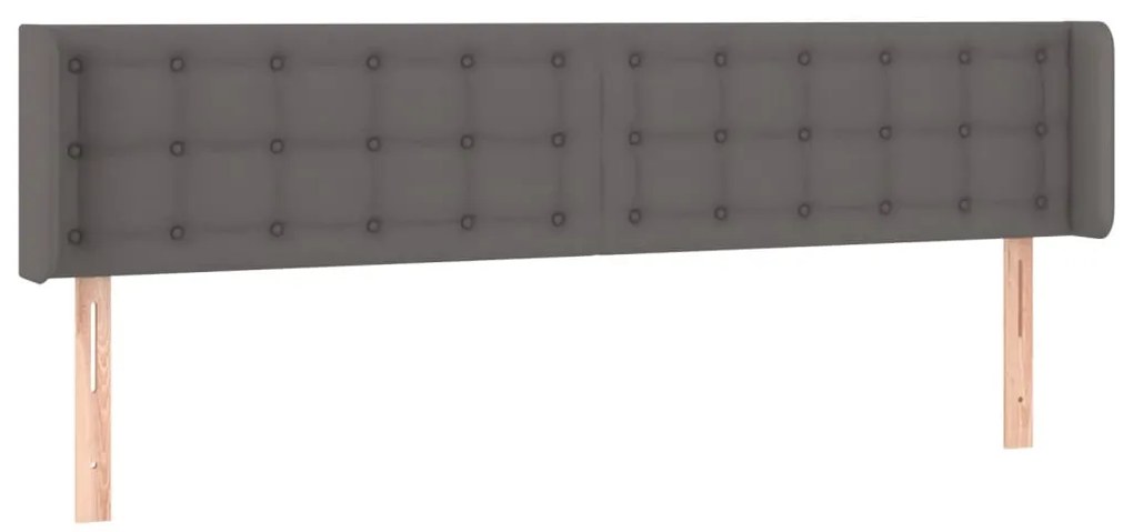 vidaXL Κεφαλάρι με Πτερύγια Γκρι 203x16x78/88 εκ. Συνθετικό Δέρμα