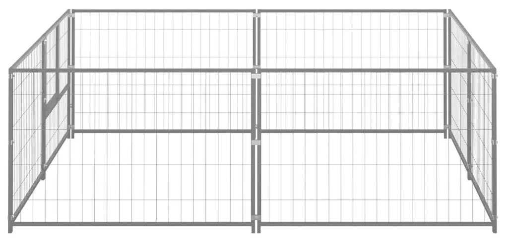 vidaXL Σπιτάκι Σκύλου Ασημί 4 μ² Ατσάλινο