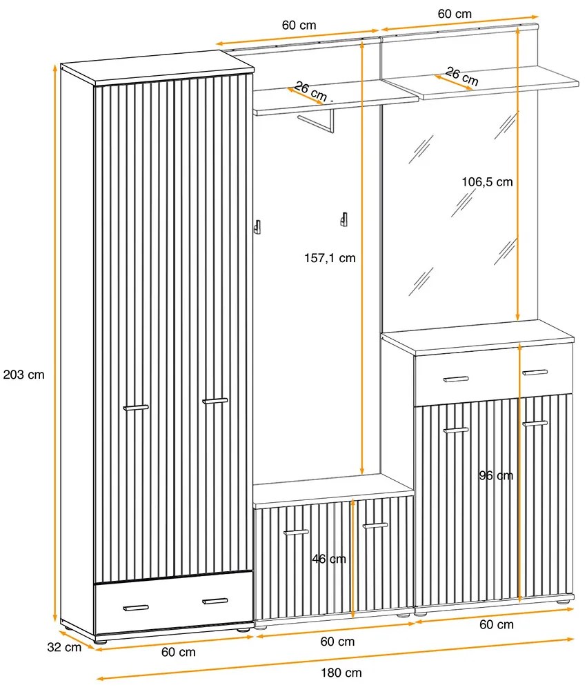 Swap XIX Σύνθεση Καφέ δρυς 280x180x40