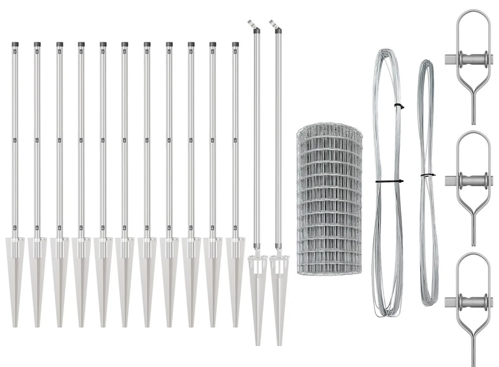 vidaXL Euro Fence με 13 Στήλες 0.4x25 μ Γαλβανισμένος Χάλυβας