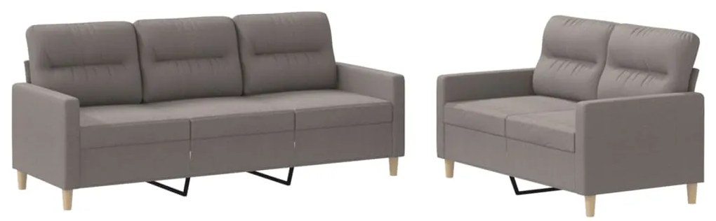 vidaXL Πολυθρόνες Σετ 2 Τεμαχίων Taupe από Ύφασμα με Μαξιλάρια