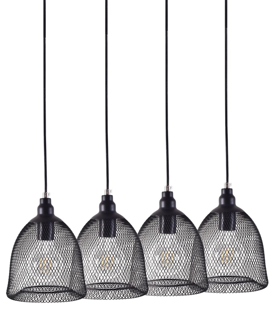 Φωτιστικό Οροφής  SE 151-20-4 ZOLA PENDANT LAMP BLACK MAT+ - 77-4351 - 51W - 100W - 77-4351