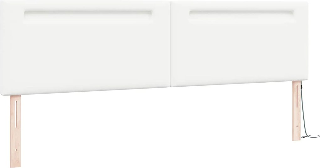 vidaXL LED κεφαλάρι Λευκό Τεχνητό Δέρμα