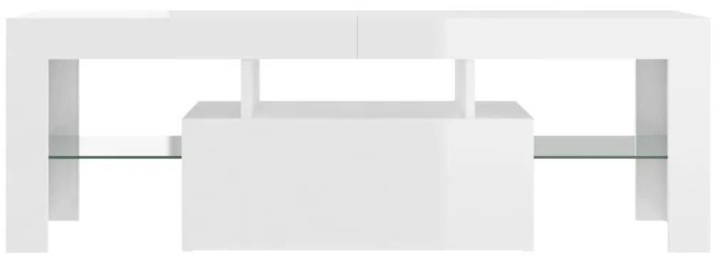vidaXL Έπιπλο Τηλεόρασης με LED Γυαλιστερό Λευκό 120 x 35 x 40 εκ.