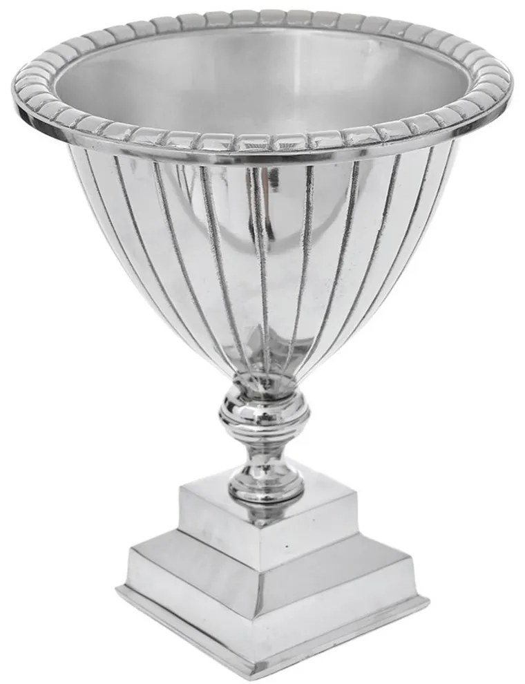 Βάζο Με Πόδι 78562 25x30cm Silver Μέταλλο
