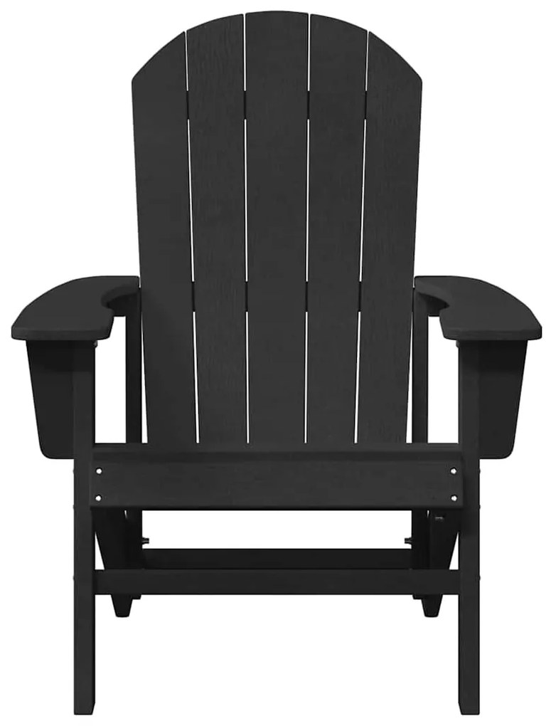 vidaXL Μαύρη Καρέκλα Adirondack 74 x 82 x 91 εκ. από HDPE