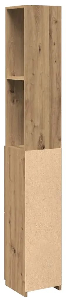 vidaXL Ντουλάπι μπάνιου Δρυς τεχνίτης 25x25x170 cm Κατασκευασμένο ξύλο