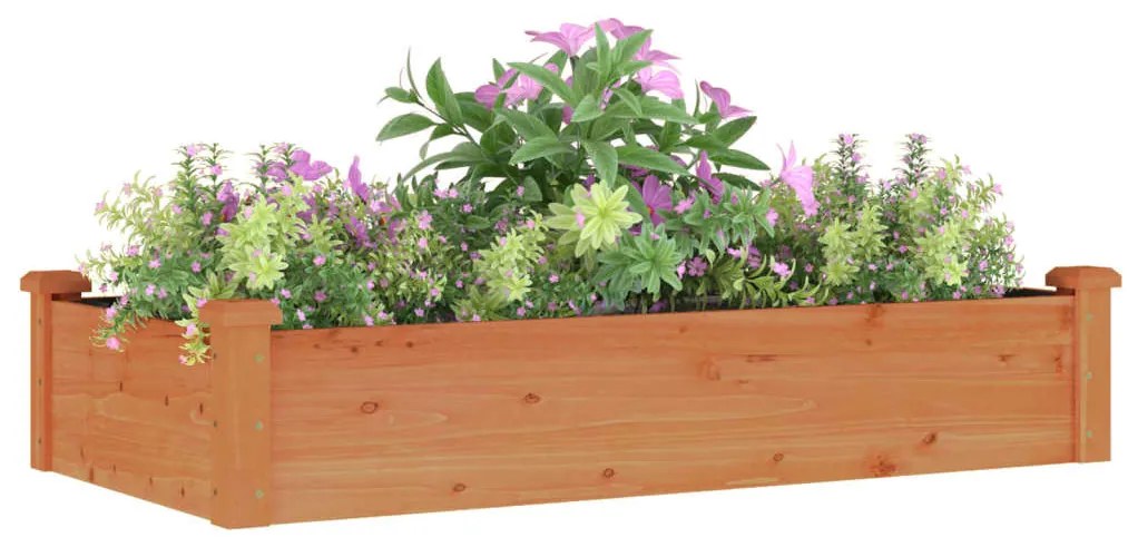 vidaXL Ζαρντινιέρα Υπερυψ. με Επένδυση Καφέ 120x60x25 εκ. Μασίφ Ελάτη