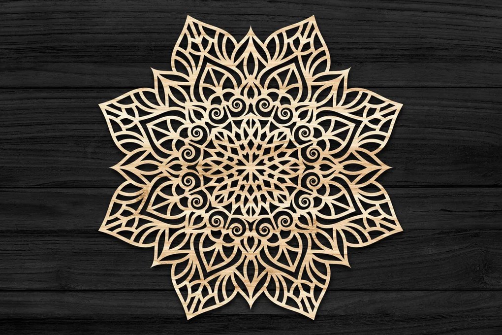 Intra απο ξύλο plywood 3mm-4mm πάχος Τρισδιάστατη Mandala Δίασταση 30x30 cm INTRAFABR-69582779