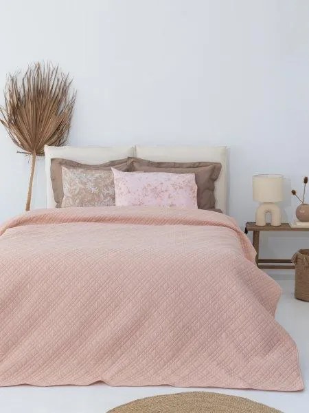 Κουβερλί Microfiber Υπέρδιπλο 220x240εκ. Pitha Blush Palamaiki