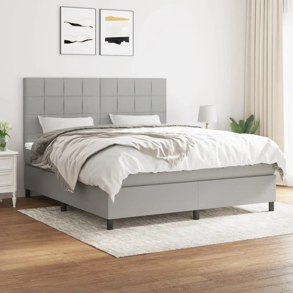 vidaXL Κρεβάτι Boxspring με Στρώμα Αν. Πράσινο 160x200εκ Υφασμάτινο