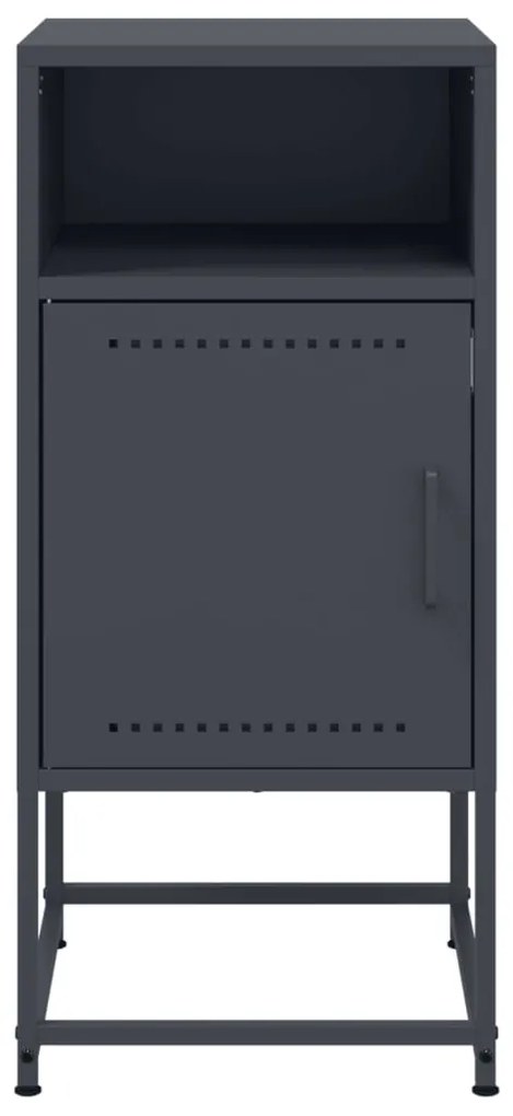 vidaXL Κομοδίνα 2 τεμ. Ανθρακί 36x39x78 εκ. από Χάλυβα