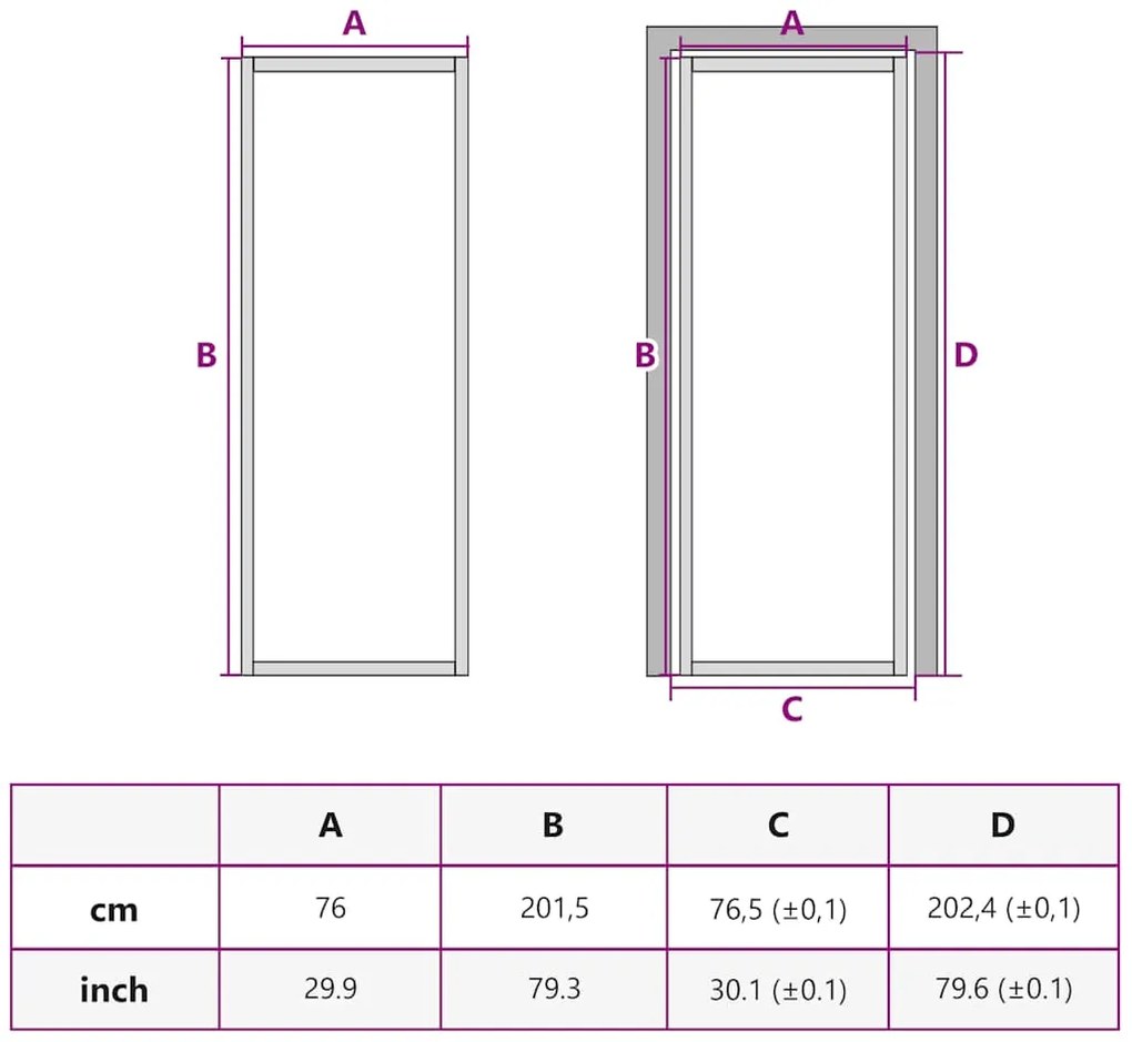 vidaXL Εσωτερική Πόρτα 76x201,5 εκ. Μαύρο Ματ Γυαλί και Αλουμίνιο