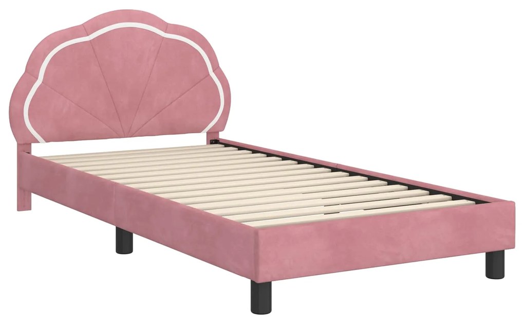 vidaXL Κρεβάτι Παιδικής Κρεβατοκάμαρας με Κεφαλάκι Ροζ 80 x 200 cm