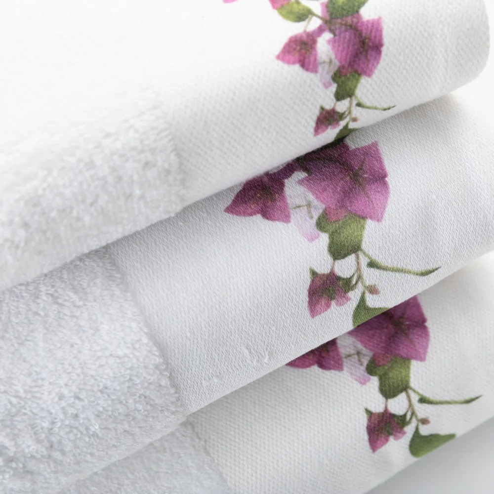 Πετσέτες Σετ 3ΤΜΧ Bougainvillea - 70 x 140 / 50 x 90 / 30 x 50 cm - Λευκό - Borea