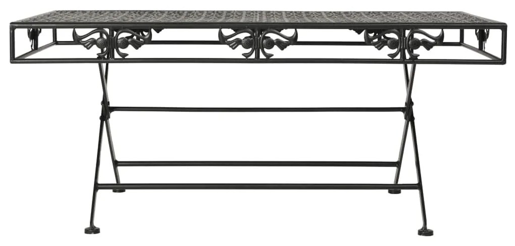 vidaXL Τραπέζι Σαλονιού Πτυσσόμενο Vintage Μαύρο 100x50x45 εκ. Μέταλλο