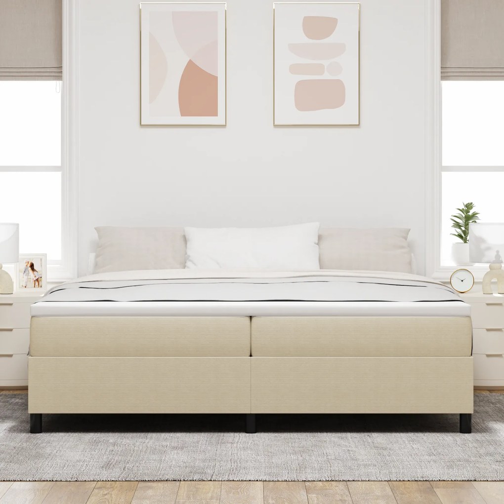 vidaXL Κρεβάτι Box Spring με στρώμα σε ανοιχτό πράσινο και γκρι, διαστάσεις 200 x 200 εκ. από κορντούρα