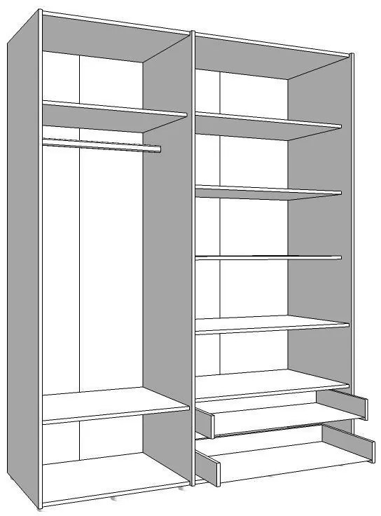 Ντουλάπα Leon 4K2FO Artisan Oak 161x55x205.5 εκ. 161x55x205.5 εκ.