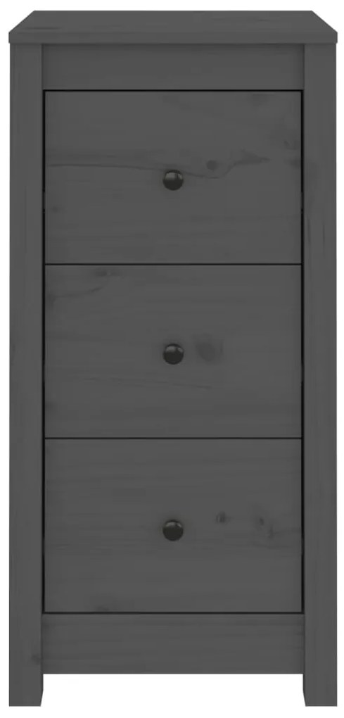 vidaXL Συρταριέρες 2 τεμ. Γκρι 40 x 35 x 80 εκ. από Μασίφ Ξύλο Πεύκου
