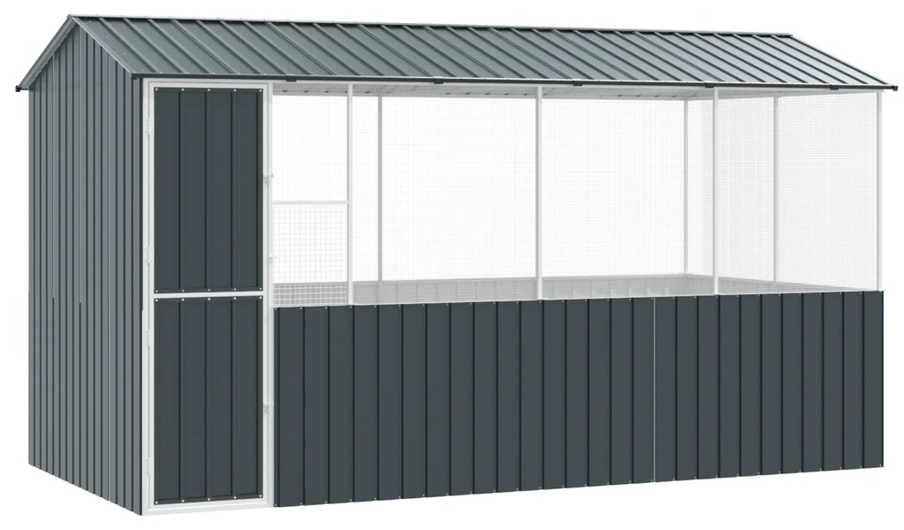 vidaXL Κλουβί Πουλιών Ανθρακί 410 x 210 x 230 εκ Γαλβανισμένος χάλυβας