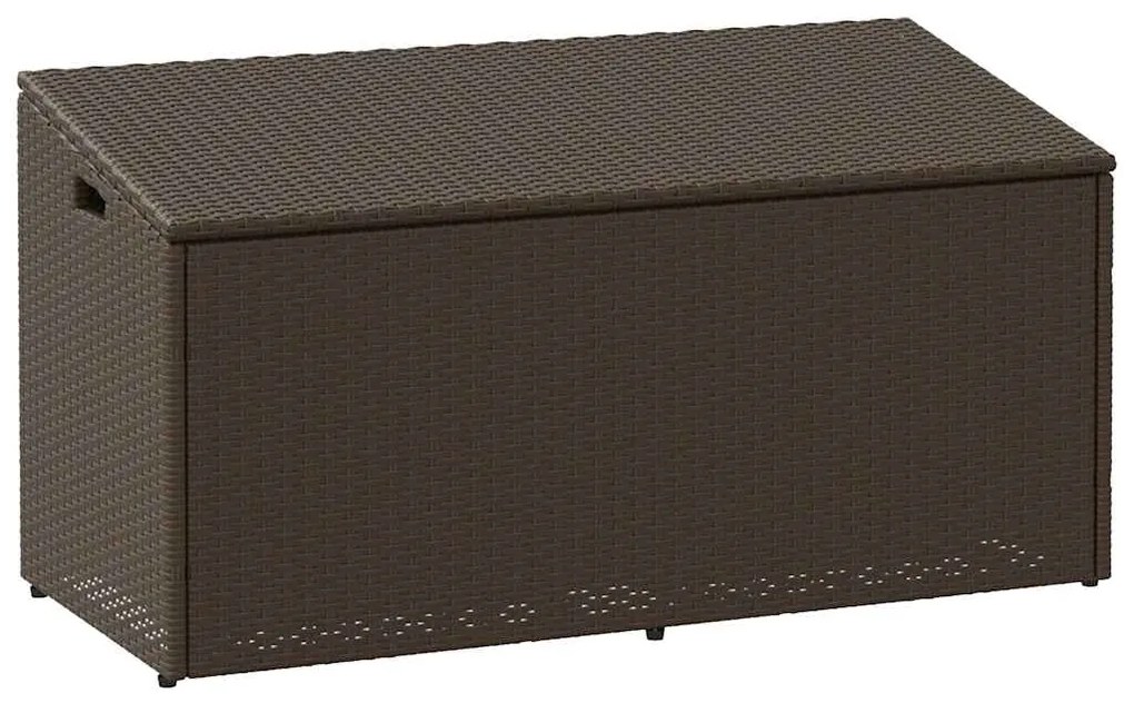 Κήπος κουτί αποθήκευσης καφέ 110x50x58 cm Poly Rattan