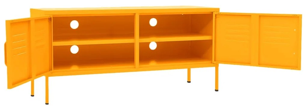vidaXL Έπιπλο Τηλεόρασης Μουσταρδί 105x35x50 εκ. από Ατσάλι