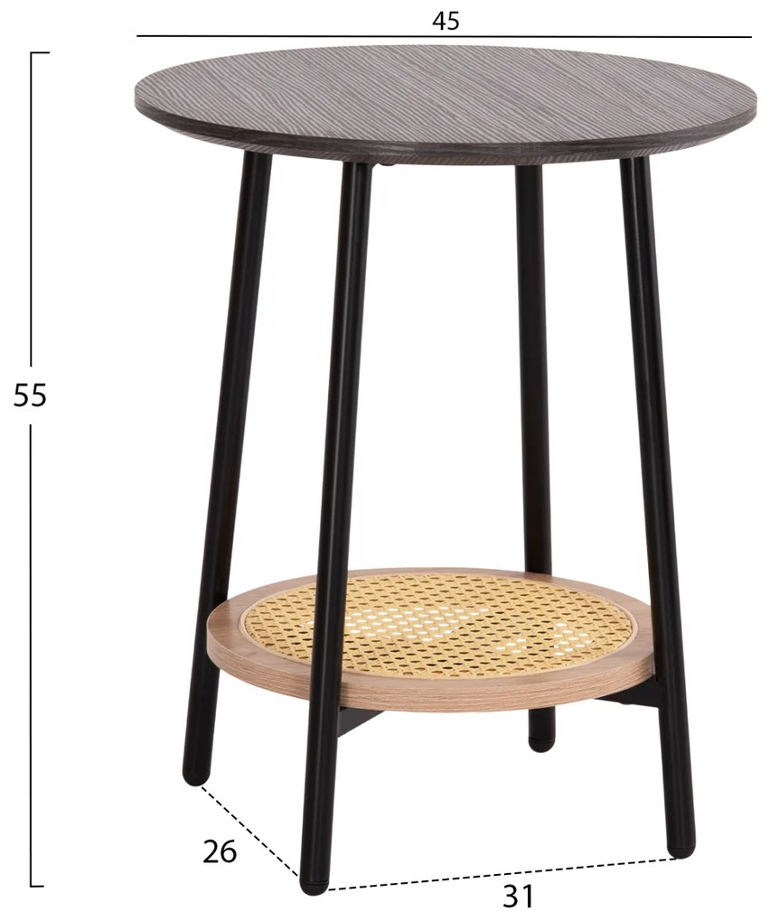 ΣΕΤ 2ΤΜΧ ΤΡΑΠΕΖΙΑ ΣΑΛΟΝΙΟΥ SEWELL HM21087 MDF-ΜΕΤΑΛΛΟ-ΣΥΝΘΕΤΙΚΟ RATTAN Φ80εκ &amp; Φ45εκ