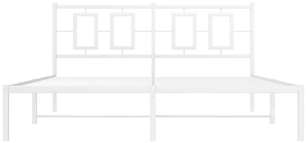 vidaXL Πλαίσιο Κρεβατιού με Κεφαλάρι Λευκό 160x200 εκ. Μεταλλικό