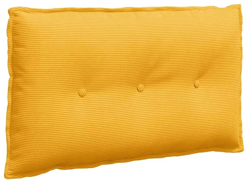 vidaXL Μαξιλάρι Πλάτης Απαλό Κίτρινο 80 x 50 cm Υφασμάτινο Κορντουρά